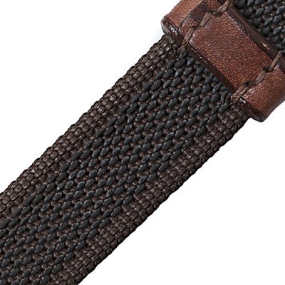 Correia de relógio ou bracelete em tecido e couro castanho