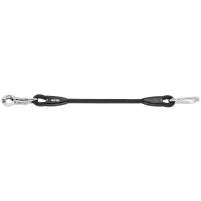 Extensor elástico negro con mosquetón y anilla metálica