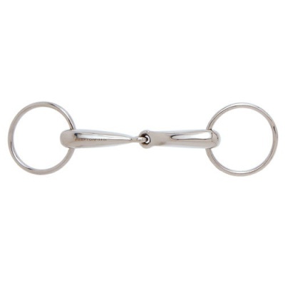 Freio metálico prateado com argolas circulares