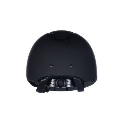 Capacete preto liso com cinta de fixação