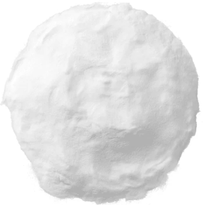 Montinho de pó branco com textura fina