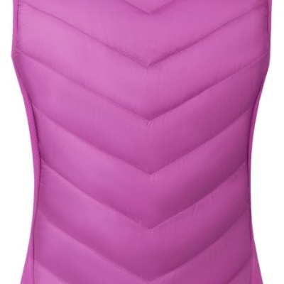 Colete feminino acolchoado rosa com gola alta