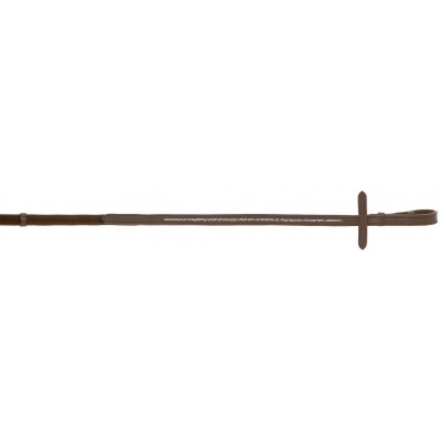 Rédea de cavalo castanha em couro com argola para segurar