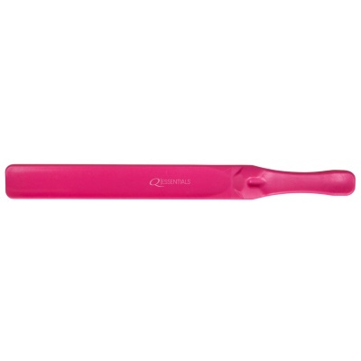 Palito de unha rosa com inscrição branca Q ESSENTIALS