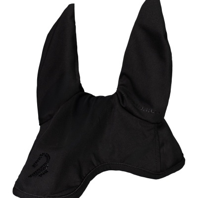 Capa preta para orelhas de cavalo com relevo CAVALLERIA T.O.