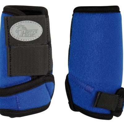 Par de proteções azuis e pretas para cavalos com etiqueta Harry's Horse