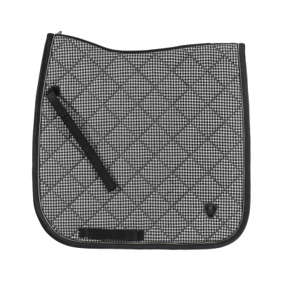 Manta para sela de cavalo em padrão pied-de-poule preto e branco