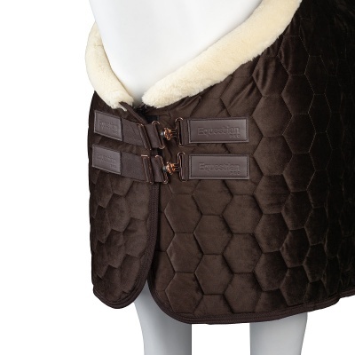 Cobertor para cavalo castanho acolchoado com interior felpudo