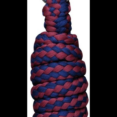 Corda trançada azul e vermelha com mosquetão metálico