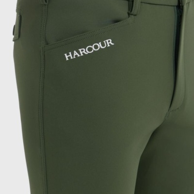 Calças verdes com logo HARCOUR bordado no bolso