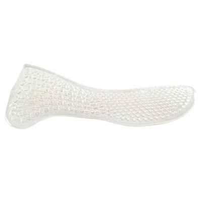 Meia invisível branca transparente com relevo circular e sola antiderrapante