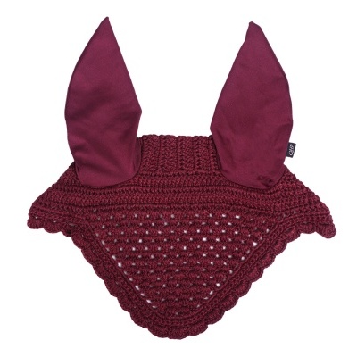 Cobertor para orelhas de cavalo vinho tricotado com orelhas de tecido