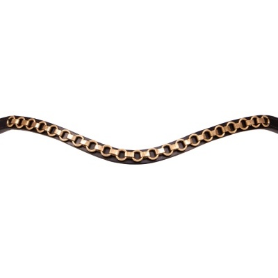 Pulseira preta com elos dourados e fecho preto ZAXY