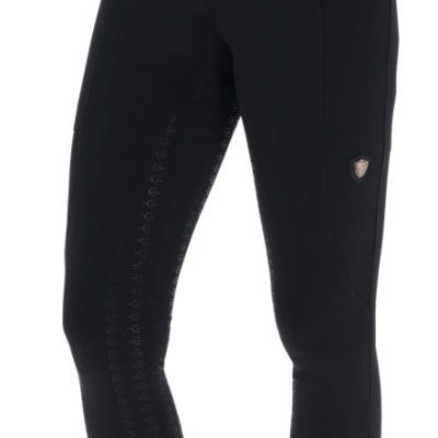 Calças compridas pretas com botões e padronagem antideslizante