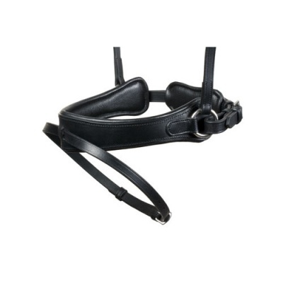 Cabresto preto com almofadado e fivelas metálicas para cavalo