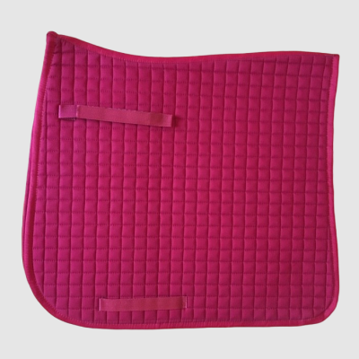 Saddle pad rosa acolchoado quadrado com tiras