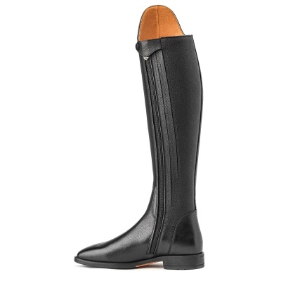 Bota alta de equitação preta em couro com fecho lateral