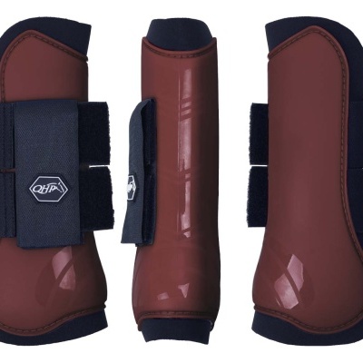 Proteções para cavalos castanho avermelhado com velcro preto