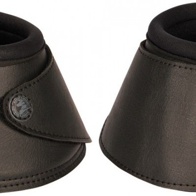 Proteções pretas para cascos de cavalo em material sintético com velcro