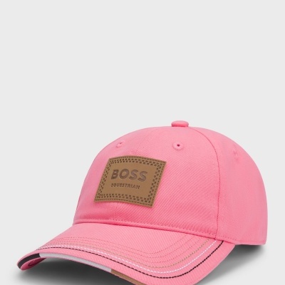 Boné rosa BOSS EQUESTRIAN com aba curvada