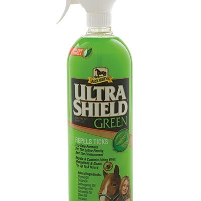 Frasco de spray verde Ultra Shield Green repelente de carrapatos