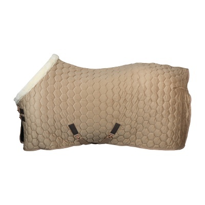Manta para cavalo bege acolchoada com fivelas