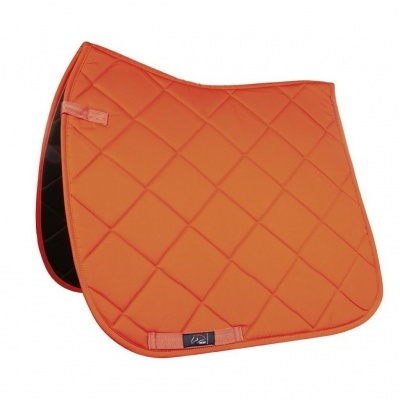 Tapete de sela para cavalo laranja com padrão em quadrados