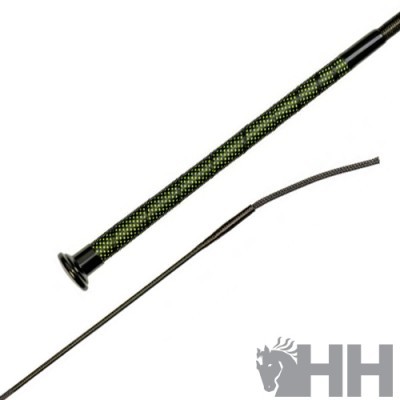 Chicote de equitação preto e verde com logótipo HH