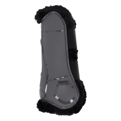 Protector para cavalo cinzento escuro com acabamento aveludado preto