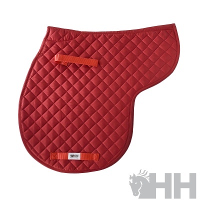 Tampo de sela de equitação vermelho acolchoado com padrão de losangos