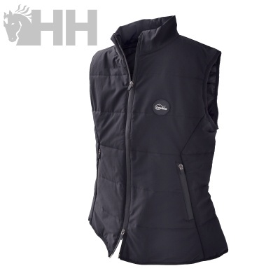 Colete acolchoado preto com fecho e logótipo Lexins no peito