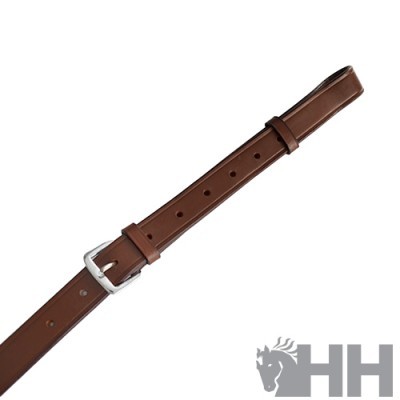 Cinturão castanho com fivela prateada e logótipo HH
