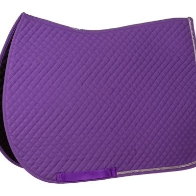 Tapete de sela roxo acolchoado com acabamento prateado