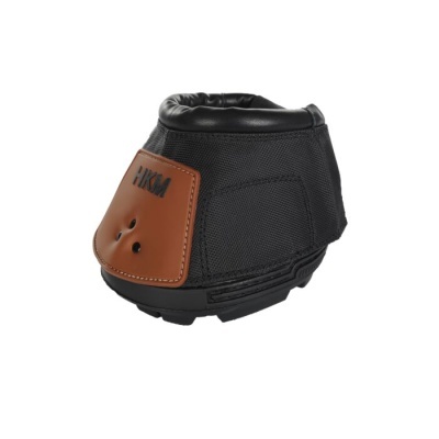 Campânula preta para cavalo com reforço castanho e logótipo H.KM