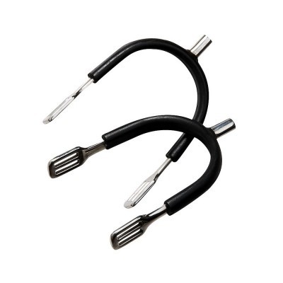 Par de esporas equinas de metal com revestimento preto