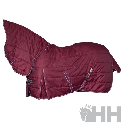 Cobertor acolchoado vinho para cavalo com tiras ajustáveis