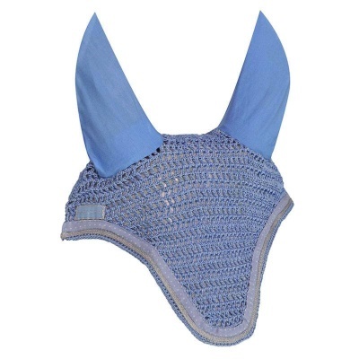 Proteção para orelhas de cavalo em malha azul com orelhas de tecido