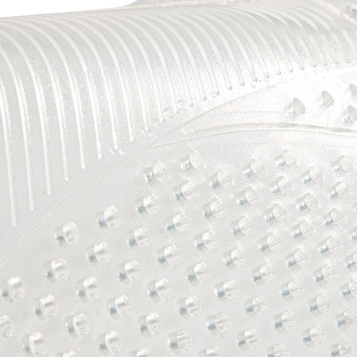 Tapete de banho transparente com textura antiderrapante e relevo em pontos e linhas