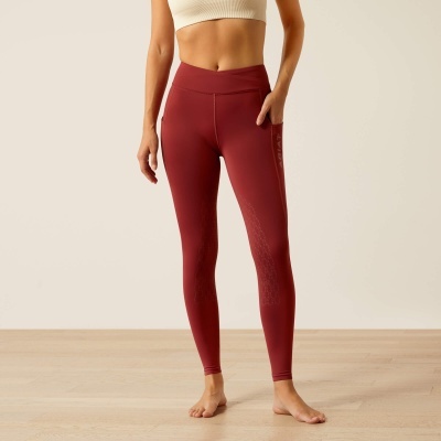 Leggings vermelhas justas com textura pontilhada nas laterais