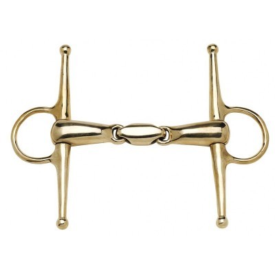 Freio de cavalo metálico dourado articulado