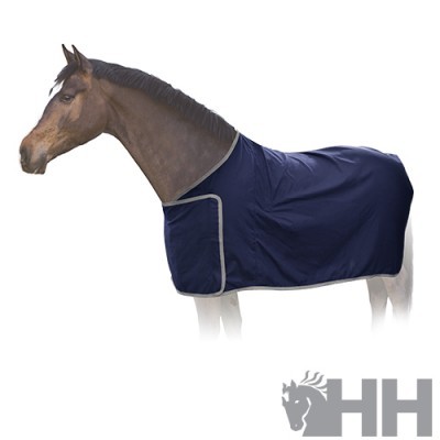 Cobertor azul escuro para cavalo com bordas cinzentas