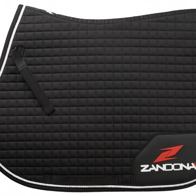 Manta de sela preta acolchoada com logotipo ZANDONA