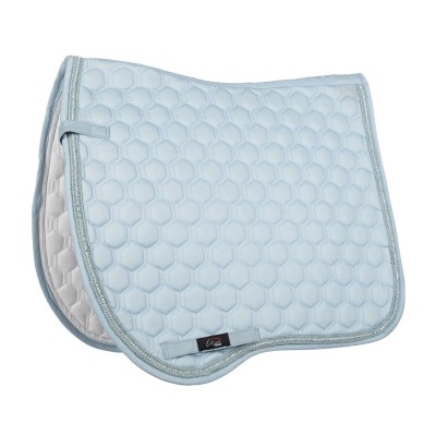 Tapete de sela azul claro acolchoado com padrão hexagonal