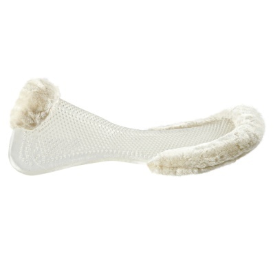 Meia invisível branca com detalhes felpudos bege