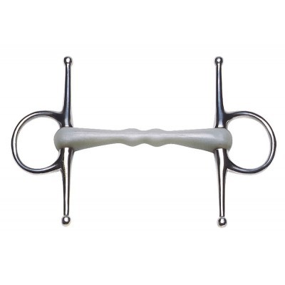 Freio de boca branco e prata para equitação