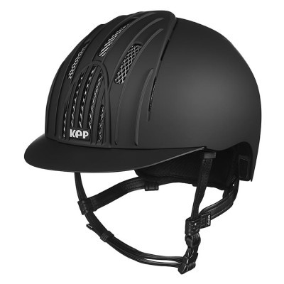 Capacete de equitação preto KEP com ventilação e tiras ajustáveis