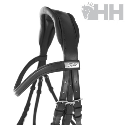 Cabeçada de cavalo em couro preto com fivela Lynx