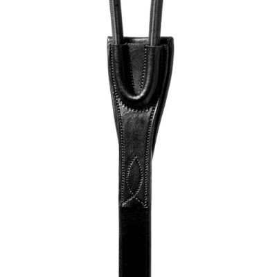 Cabo preto de raquete com padrão costurado em couro