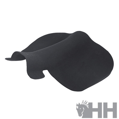 Peça preta moldada sobre fundo branco com logotipo HH