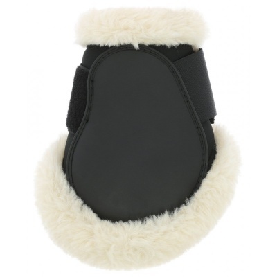 Proteção de cavalo preta com interior de pele branca